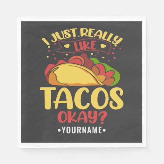 Taco Funny Gezegde ik hou echt van Tacos Servet (Voorkant)