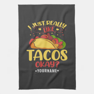 Taco Funny Gezegde ik hou echt van Tacos Theedoek