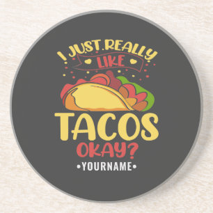Taco Funny Gezegde ik hou echt van Tacos Zandsteen Onderzetter