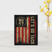 Taco Funny Let's Go Taco Amerikaanse Vlag Kaart (Gele Bloem)