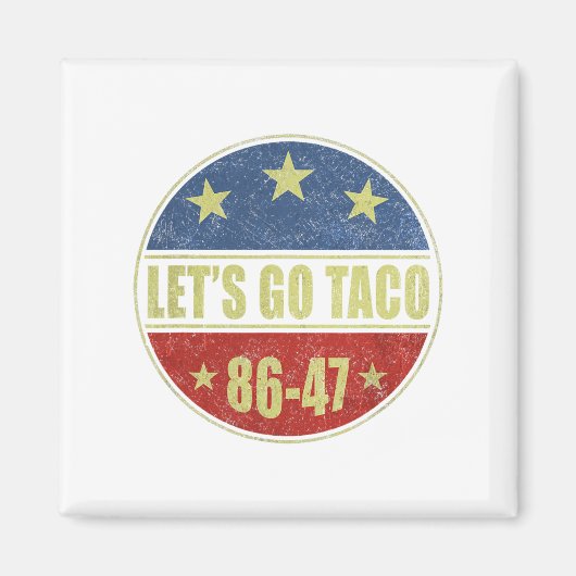 Taco Funny Let's Go Taco Retro Button Magneet (Voorkant)