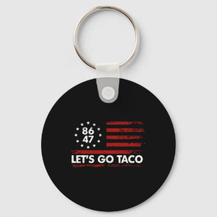 Taco Funny Let's Go Taco Shirt Amerikaanse Vlag Pa Sleutelhanger