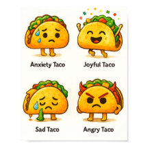 Taco Gevoelens Grappige Vier Stemmingen van Tacos