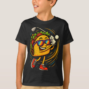 Taco golf swing grappig mexicaans eten humor cinco t-shirt