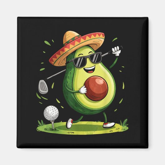 Taco golfspeler cinco de mayo Mexicaanse golfer et Magneet (Voorkant)