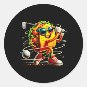 Taco Golfspeler Cinco De Mayo Mexicaanse Golfer Et Ronde Sticker