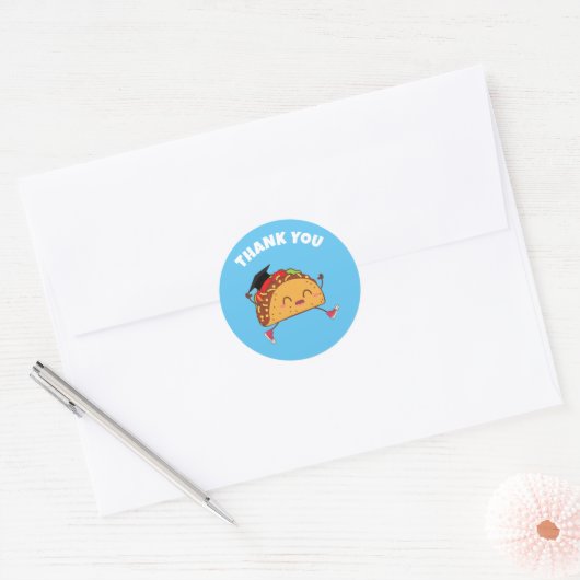 Taco Graduation Party Dank je wel Ronde Sticker (Envelop)