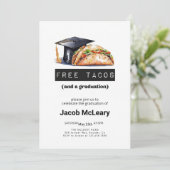 Taco Graduation Party Invitation, Grappig Afstuder Kaart (Staand voorkant)