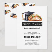 Taco Graduation Party Invitation, Grappig Afstuder Kaart (Voorkant / Achterkant)