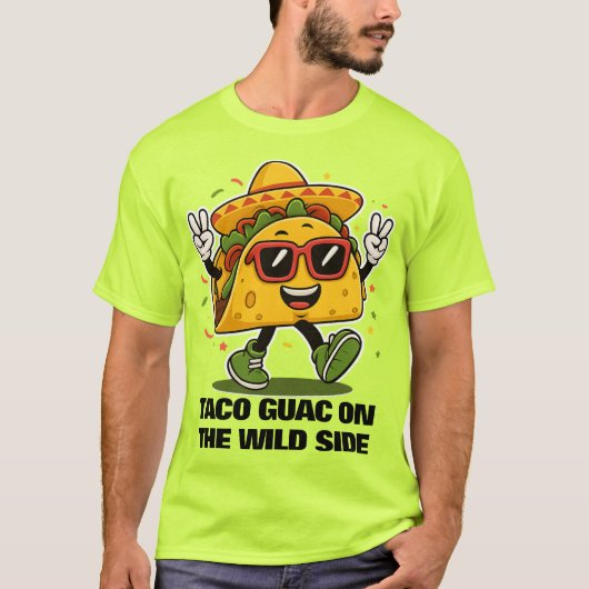 Taco Guac Op De Wilde Kanten T-shirt (Voorkant)