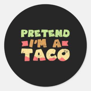 Taco Halloween kostuum ontwerp doen alsof ik een g Ronde Sticker