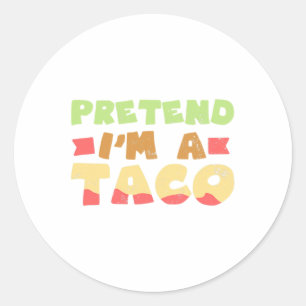 Taco Halloween kostuum ontwerp doen alsof ik een g Ronde Sticker