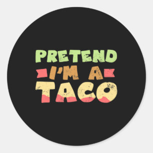 Taco Halloween kostuum ontwerp doen alsof ik een g Ronde Sticker