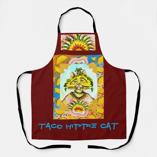 Taco Hippie Cat Schort (Voorkant)
