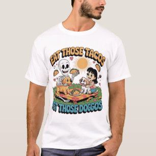 Taco Hondenliefhebber Cinco De Mayo Skeleton Party T-shirt