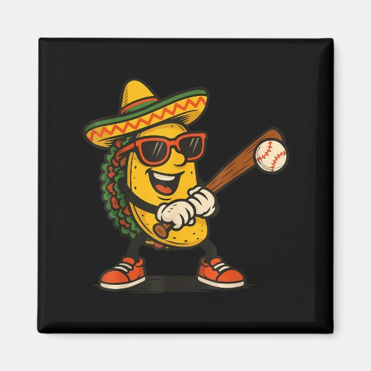 Taco honkbal cinco de mayo magneet (Voorkant)