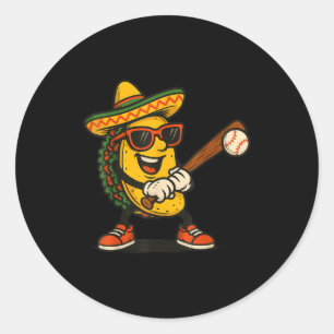 Taco-honkbal cinco de mayo ronde sticker