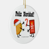 Taco & Hot Sauce - Feliz Navidad! Keramisch Ornament (Rechts)