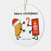 Taco & Hot Sauce - Vrolijk kerstfeest! (personalis Keramisch Ornament (Links)
