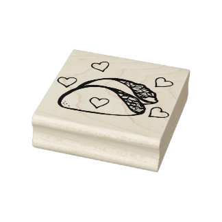 Taco houdt van taco op dinsdag harten rubberstempel
