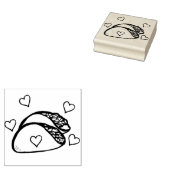 Taco houdt van taco op dinsdag harten rubberstempel (Gestempeld)