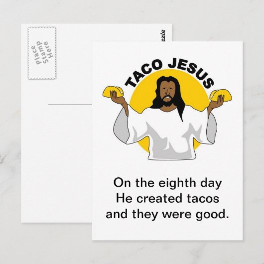 Taco Jesus Briefkaart (Voorkant / Achterkant)