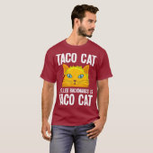 Taco kat achterover geknipt grappig grapje t-shirt (Voorkant volledig)