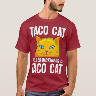 Taco kat achterover geknipt grappig grapje t-shirt