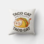 Taco Kat achterstevoren gespeld is Taco Kat Schatt Kussen (Achterkant)