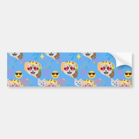 taco kat emoji bumpersticker (Voorkant)