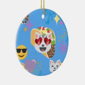 taco kat emoji keramisch ornament (Rechts)