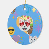 taco kat emoji keramisch ornament (Links)