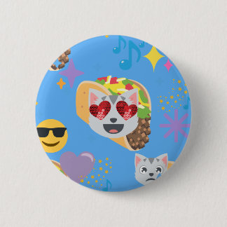 taco kat emoji ronde button 5,7 cm