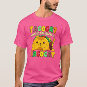 taco kat gespeld achterwaarts is tacocat mexicaans t-shirt