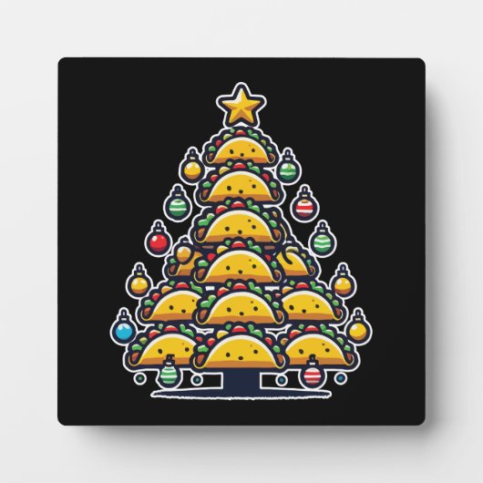 Taco Kerstboom - Grappig Foodie Vakantie Eten Fotoplaat (Voorkant)