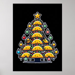 Taco Kerstboom - Grappig Foodie Vakantie Eten Poster