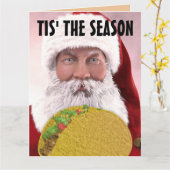 TACO KERSTFEEST SANTA GRAPPIGE KAAARTEN KAART (Gele Bloem)