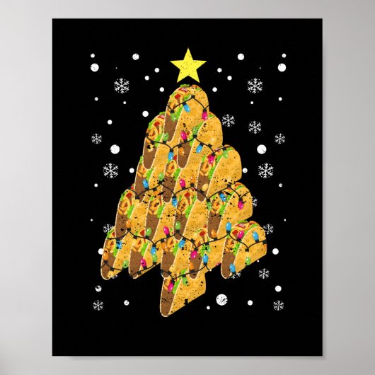 Taco Kerstmis PJ Tacos Mexicaans Poster (Voorkant)