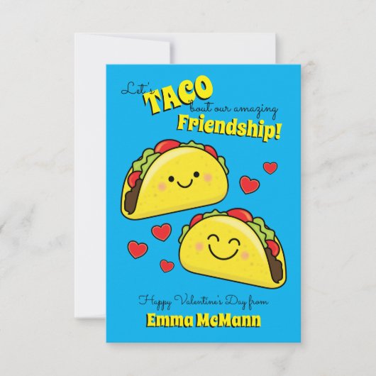 Taco Kinder Classroom Valentijn Friendship Cards Bedankkaart (Voorkant)