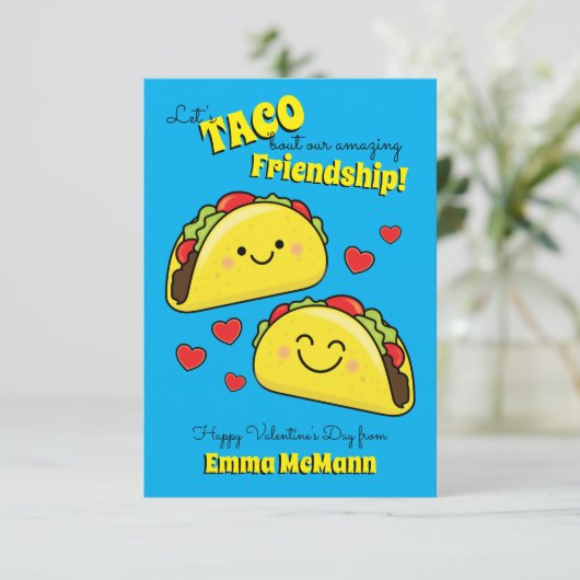 Taco Kinder Classroom Valentijn Friendship Cards Bedankkaart (Staand voorkant)