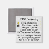Taco kruiden bij gelukkig 2 inch vierkante magneet (Voorkant / Achterkant)