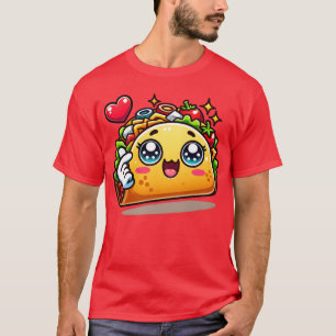 Taco Liefde Schattige Voedsel Illustratie familie T-shirt