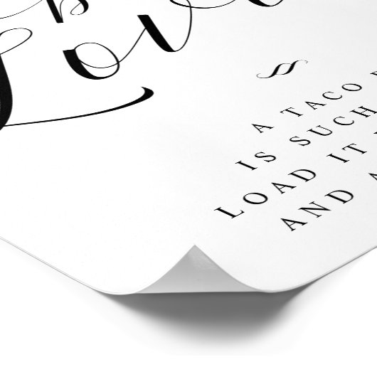 Taco Liefdes Taco Bar Bruiloft Bord Poster (Hoek)
