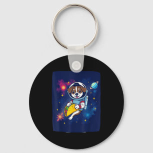 Taco-liefhebber hond astronaut viert cinco de mayo sleutelhanger