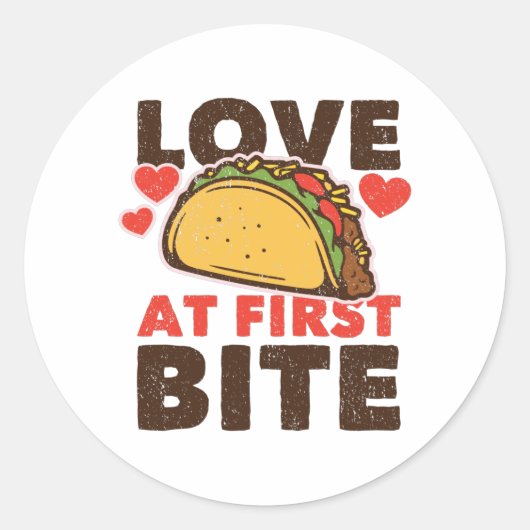 Taco Love bij First Bite Ronde Sticker (Voorkant)