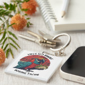 Taco Lover Gift Retro Spicy Papegaai Leven Te Kort Sleutelhanger (Voorkant Rechts)