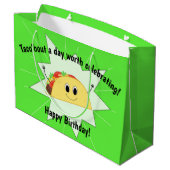 Taco Lover Large Birthday Bag Groot Cadeauzakje (Achterkant Gekanteld)