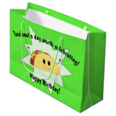Taco Lover Large Birthday Bag Groot Cadeauzakje (Voorkant Gekanteld)