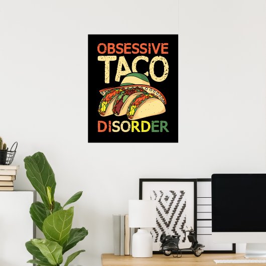 Taco Lover Women Mannen Mexicaanse Tacos Poster (Thuiskantoor)