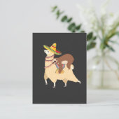Taco Loving Animals Lazy Sloth Riding Llama Briefkaart (Staand voorkant)